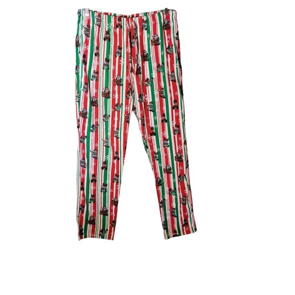 BUC-EE'S Christmas Flannel Sleep Pajama Pants Size L Unisex Cotton Red Green - Picture 3 of 11